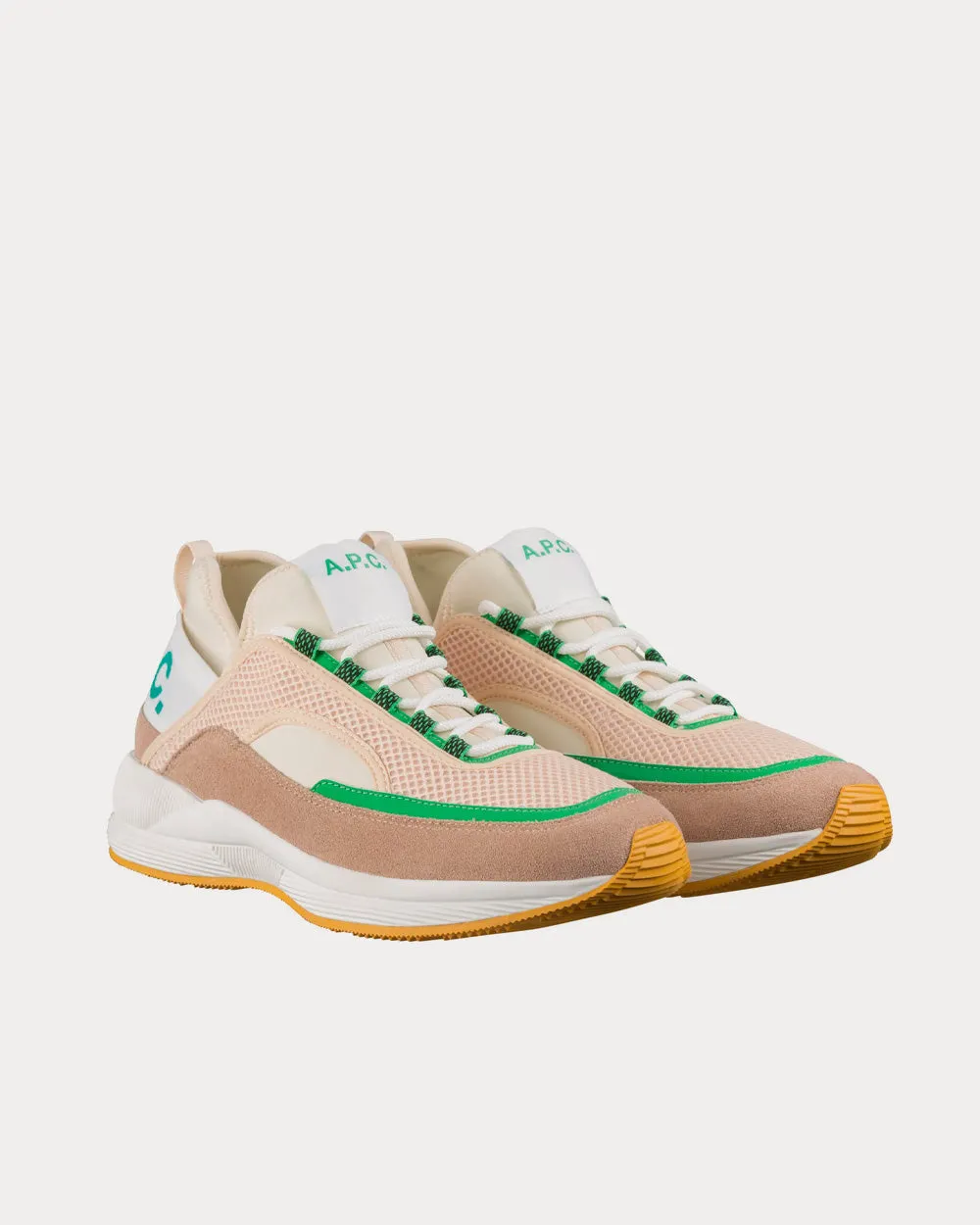 Run Around Beige / Green Low Top Sneakers