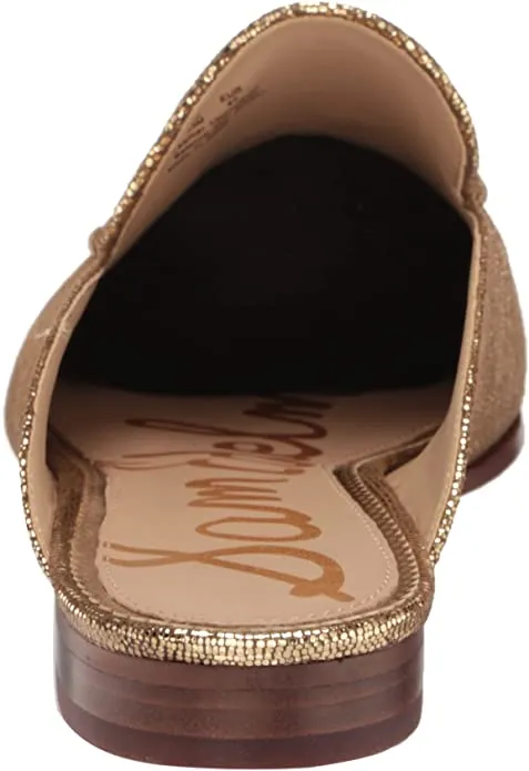 Sam Edelman Linnie Goldmine Slip On Almond Toe Embellished Dress Loafers Mules