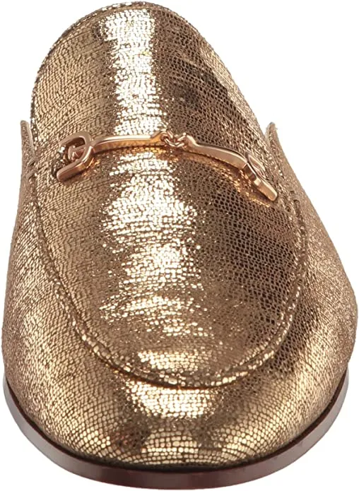 Sam Edelman Linnie Goldmine Slip On Almond Toe Embellished Dress Loafers Mules