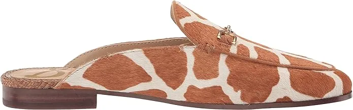 Sam Edelman Linnie Ivory/Tan Chain Embellished Slip On Almond Toe Flat Mules