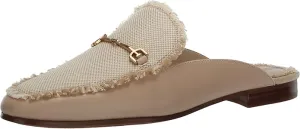 Sam Edelman Linnie Sandshell Fray Slip On Round Toe Flat Dress Mules Shoes