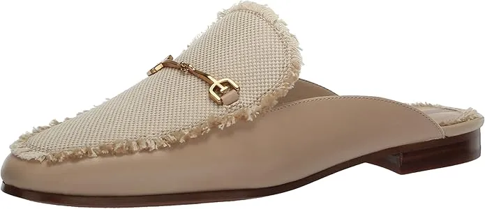 Sam Edelman Linnie Sandshell Fray Slip On Round Toe Flat Dress Mules Shoes