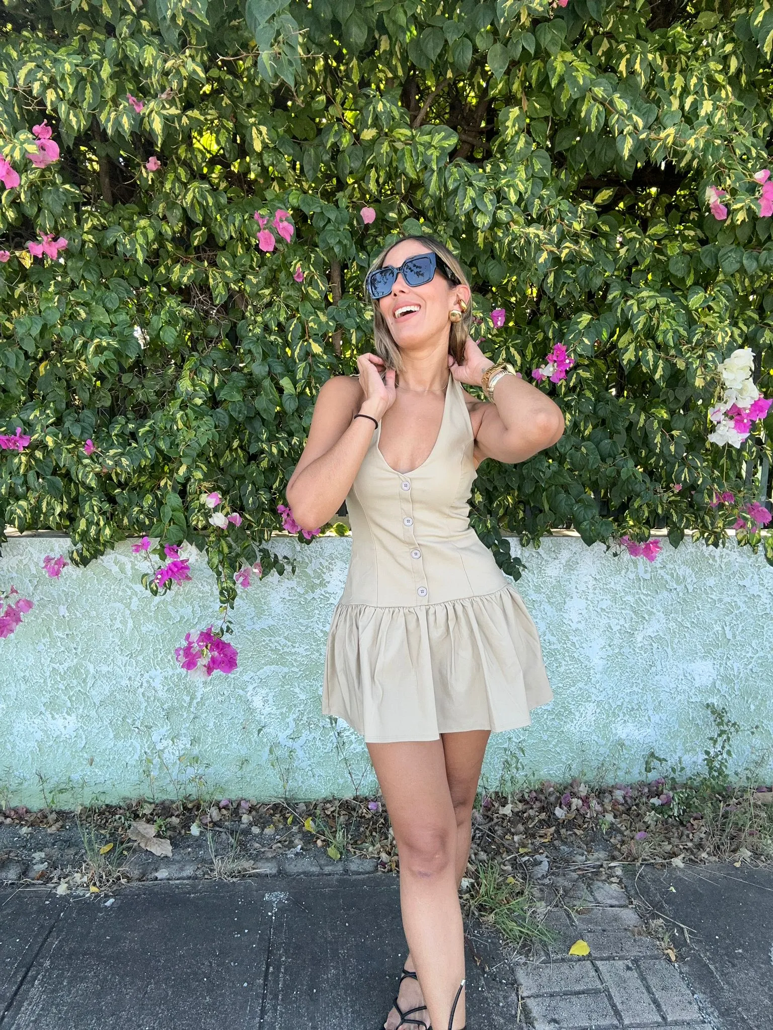 Sasha Halter Neck Vest Mini Dress