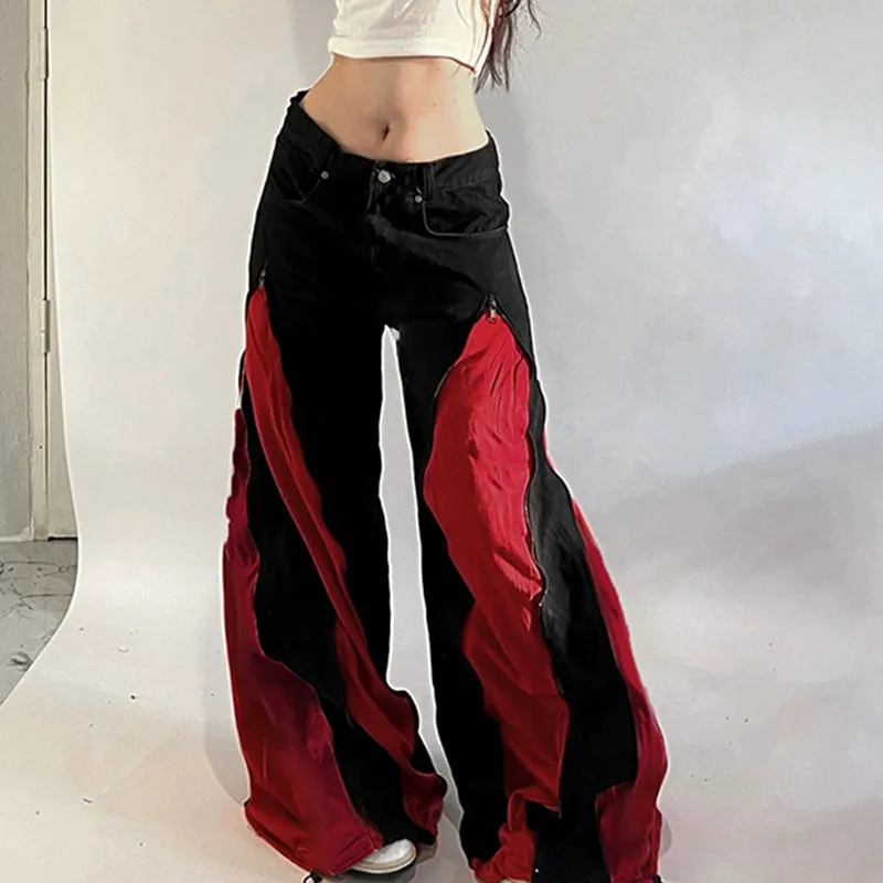 SEEYOULATER Veronica Stylish Low-Waist Wide-Leg Pants