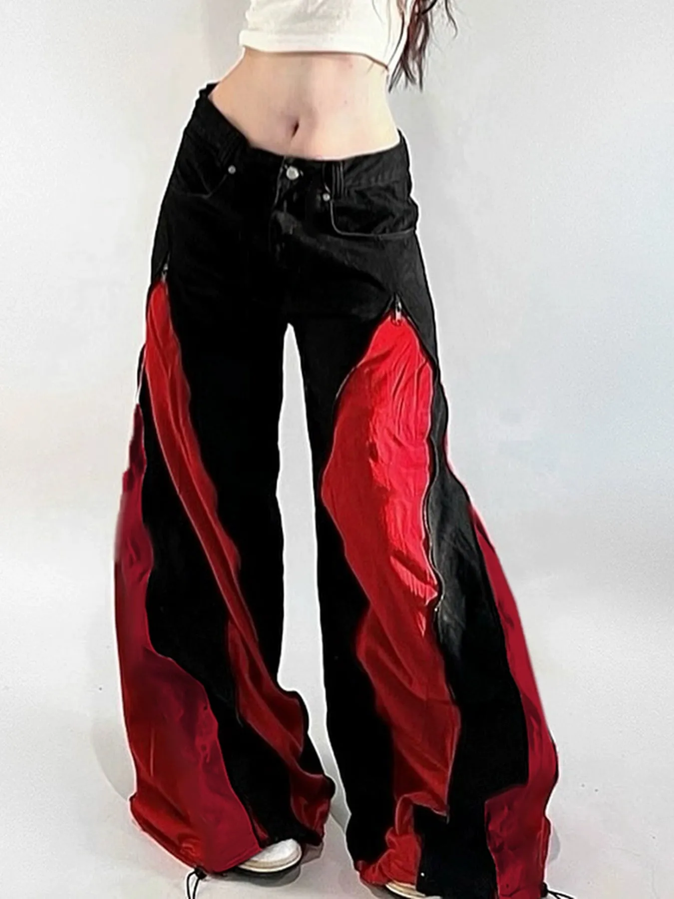 SEEYOULATER Veronica Stylish Low-Waist Wide-Leg Pants