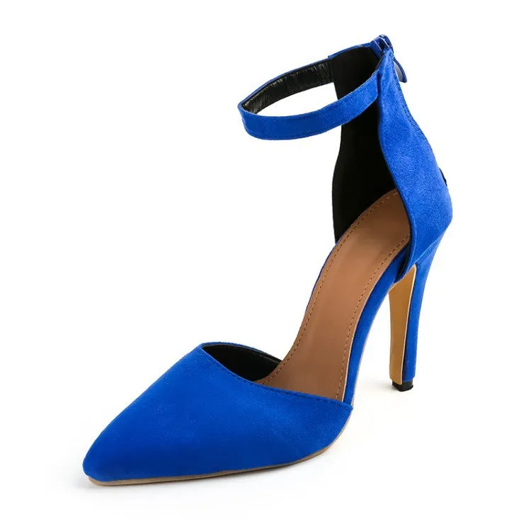 Simple Low Cut Ankle Wrap Stiletto High Heels Party Shoes