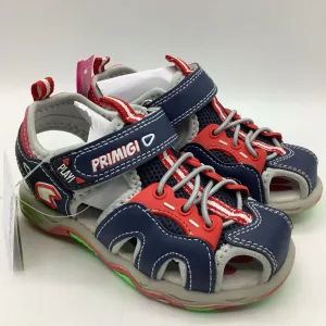 Size 9.5: Primigi Blue & Red Velcro Sandals