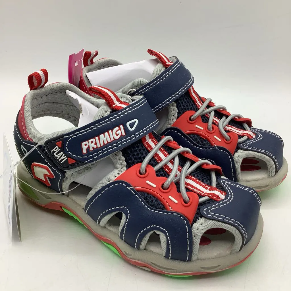 Size 9.5: Primigi Blue & Red Velcro Sandals