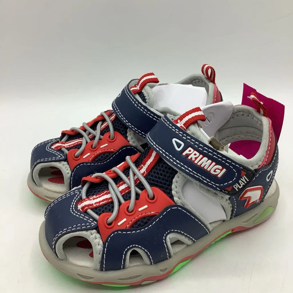 Size 9.5: Primigi Blue & Red Velcro Sandals