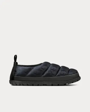 Snow Slipper Quilted Dior Oblique Mirage Technical Fabric Black Slip Ons