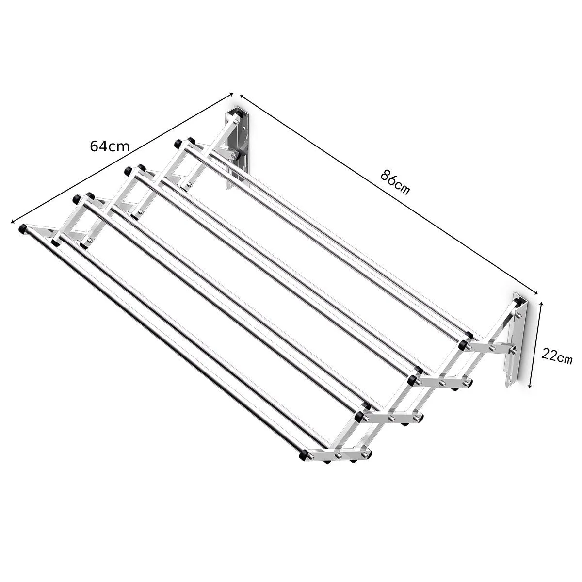 Space-saving Accordion Expandable Towel Rack with 8 Rods Large Capacity