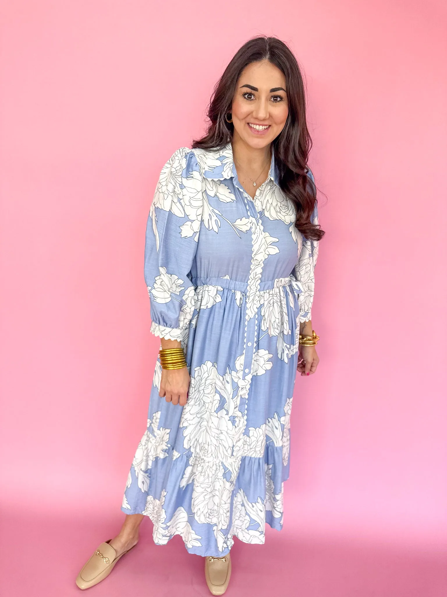 Spring Bloom Dress - Blue
