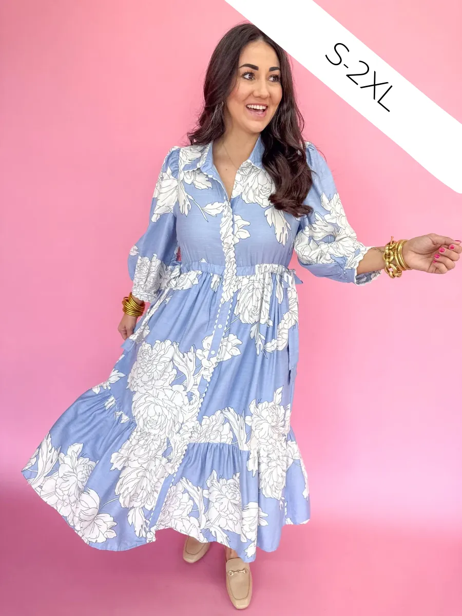 Spring Bloom Dress - Blue