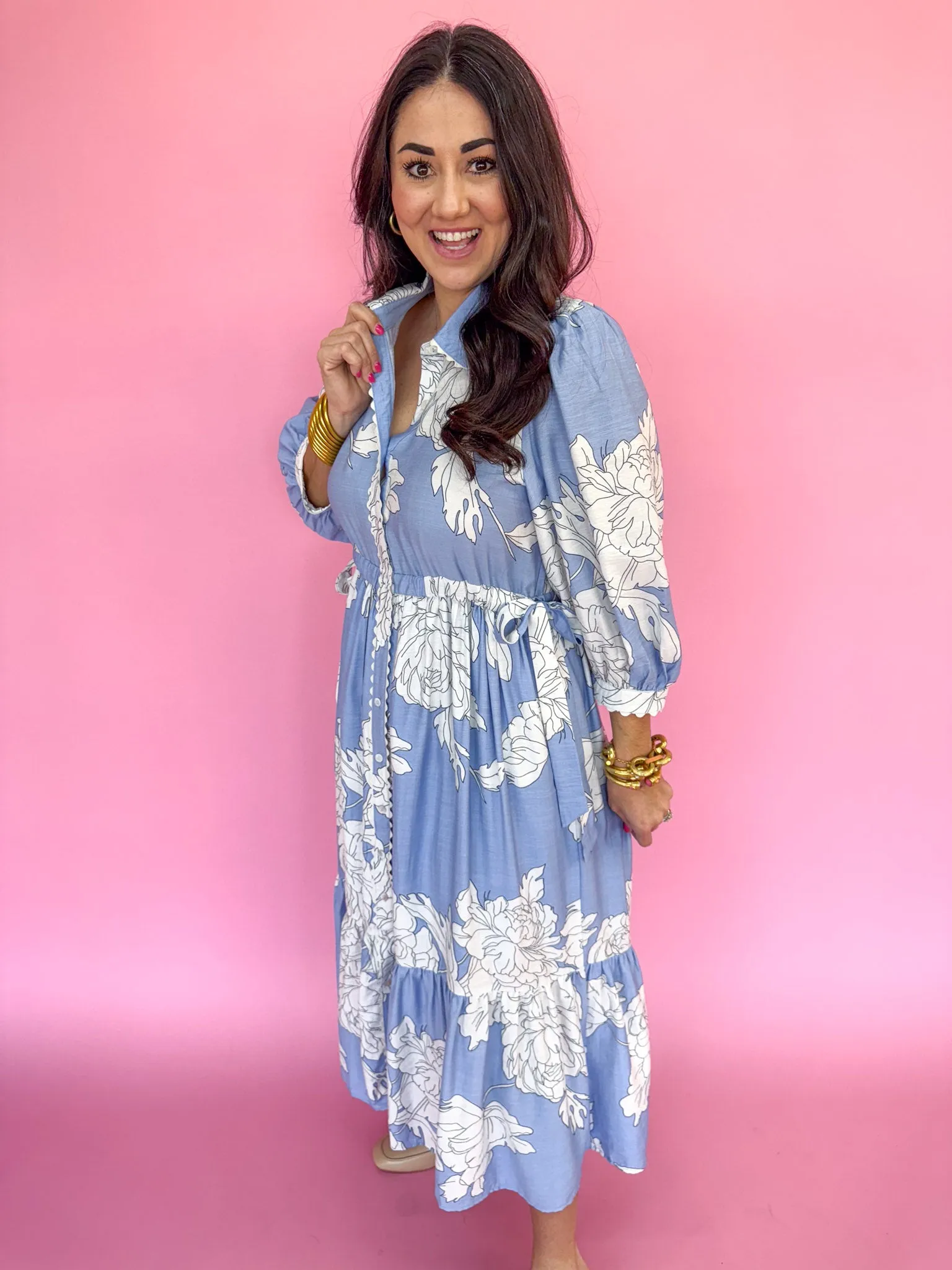 Spring Bloom Dress - Blue