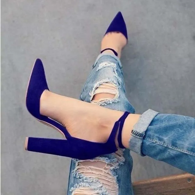 spring summer platform sexy women shoes fashion women pumps retro high heels pointed toe office & career shallow #Y0605718Q