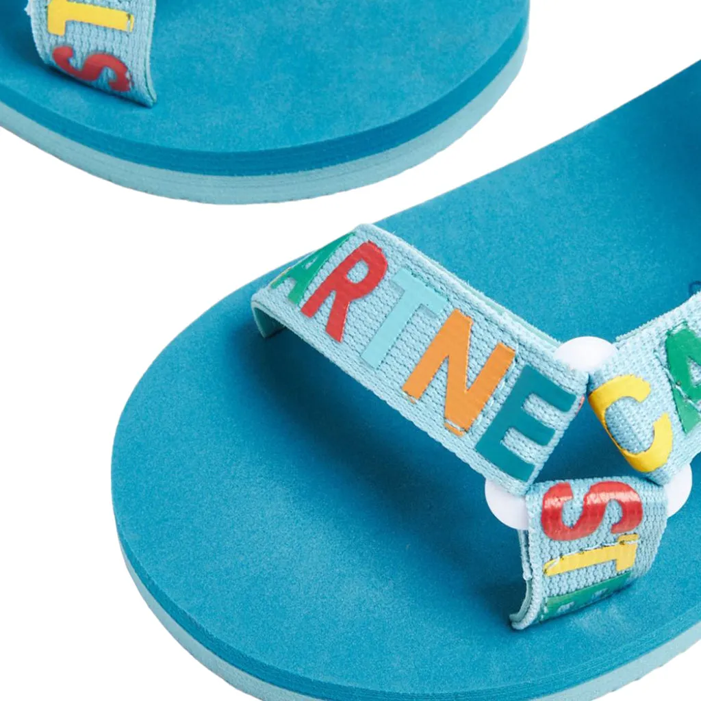 Stella McCartney Kids Logo Tape Touch Strap Sandals