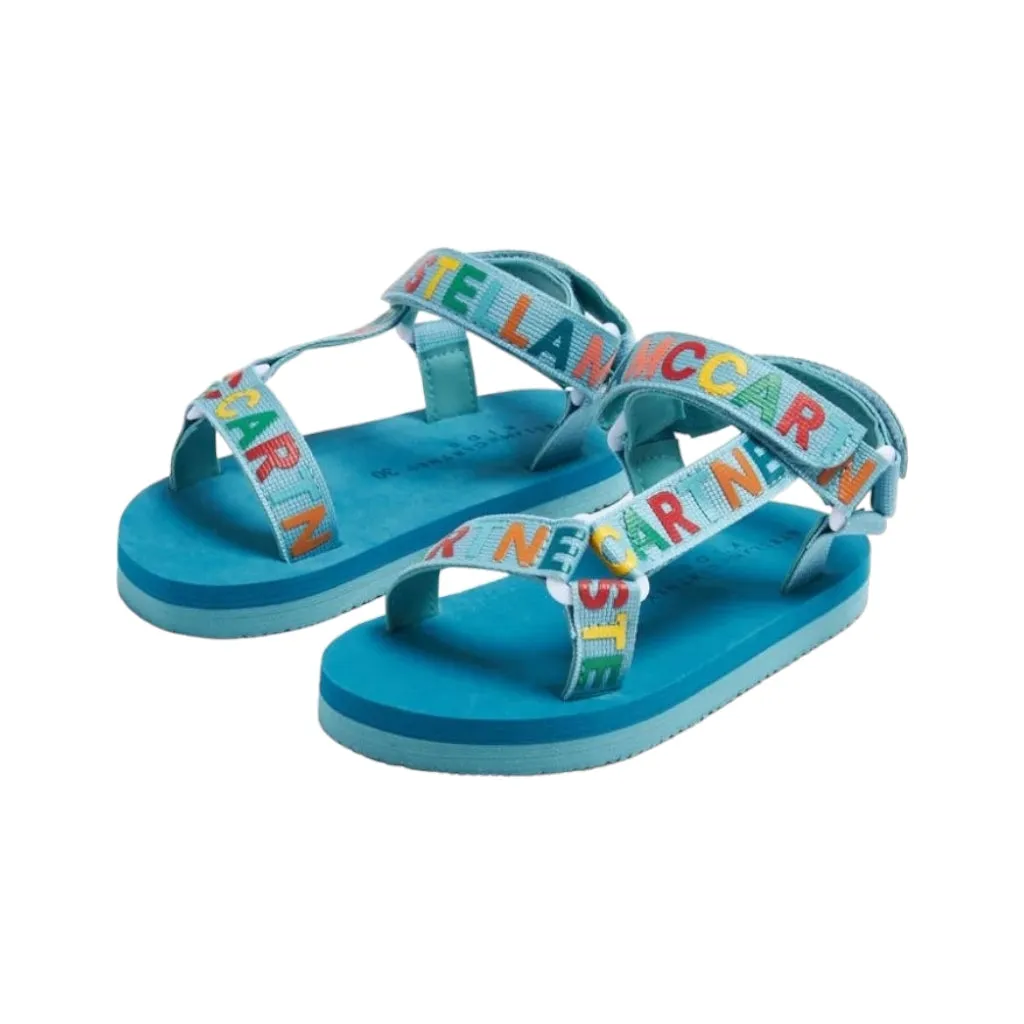 Stella McCartney Kids Logo Tape Touch Strap Sandals