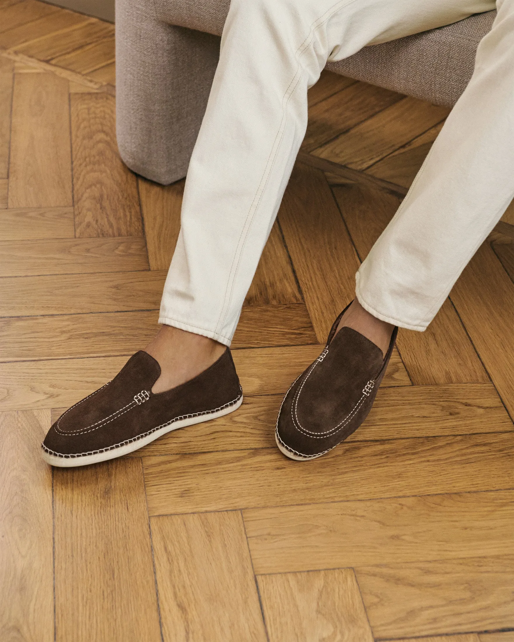 Suede With Faux Fur Loafers Espadrilles - H09L0 - Cortina Cocoa