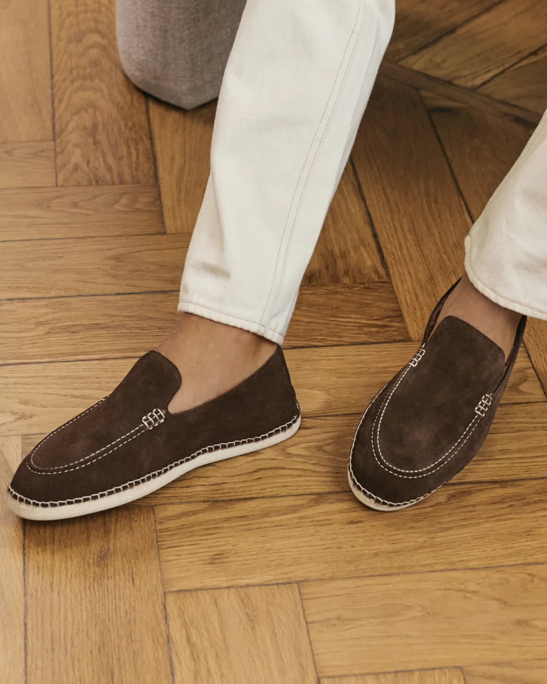 Suede With Faux Fur Loafers Espadrilles - H09L0 - Cortina Cocoa