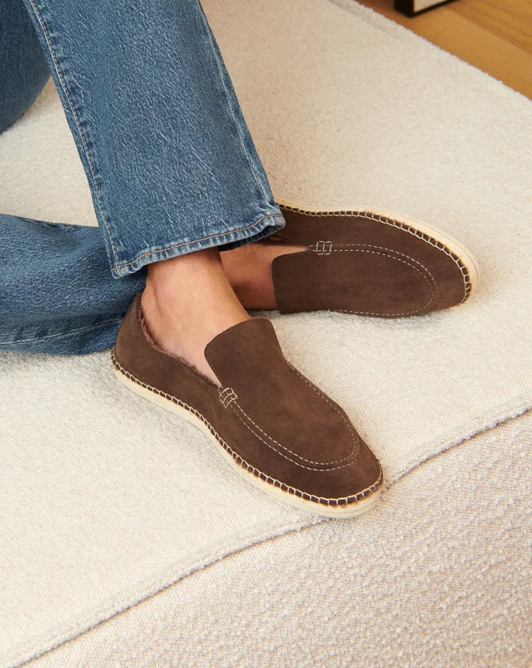 Suede With Faux Fur Loafers Espadrilles - H09L0 - Cortina Cocoa