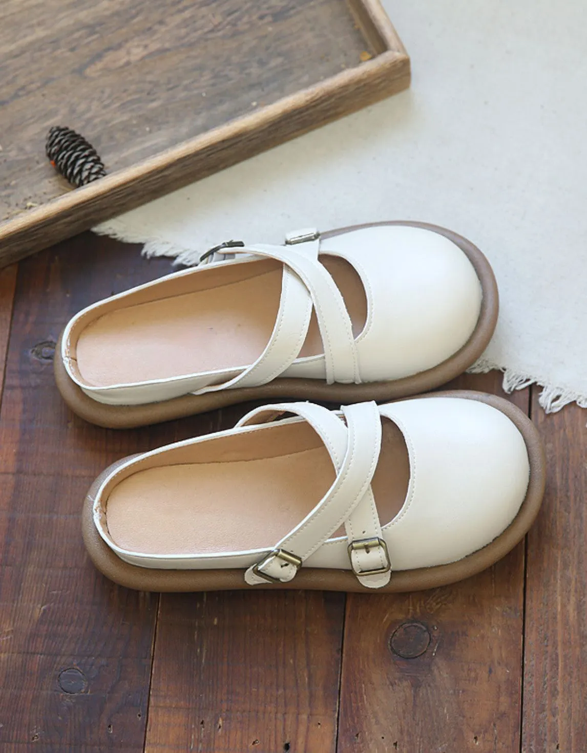 Summer Cross-strap Buckles Soft-sole Slippers