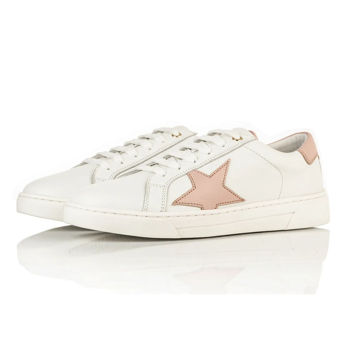 Superstella Wide Fit Trainers - Baby Pink Leather