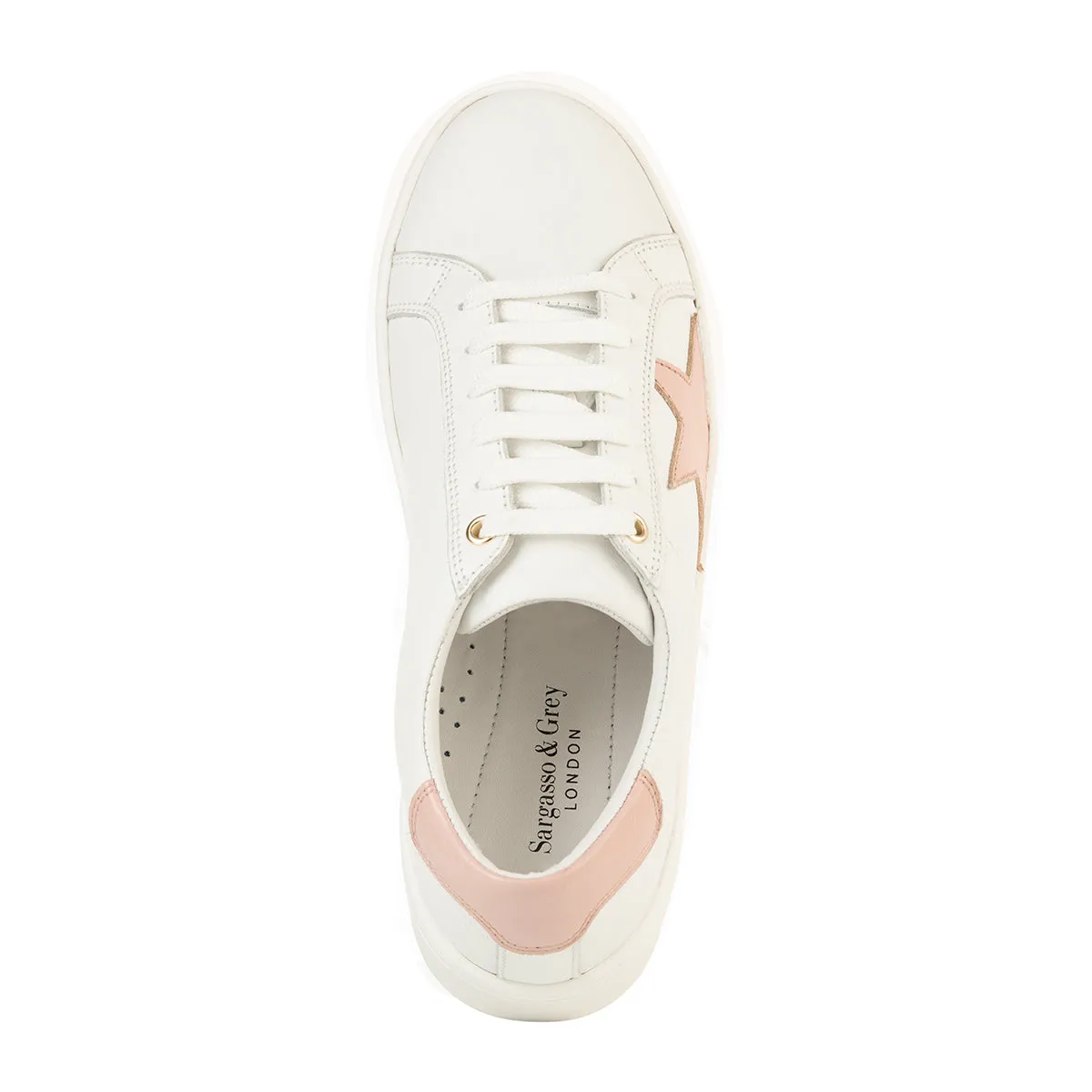 Superstella Wide Fit Trainers - Baby Pink Leather
