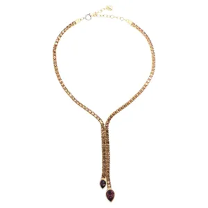 Swarovski 1990s Purple Rhinestone Lariat Choker