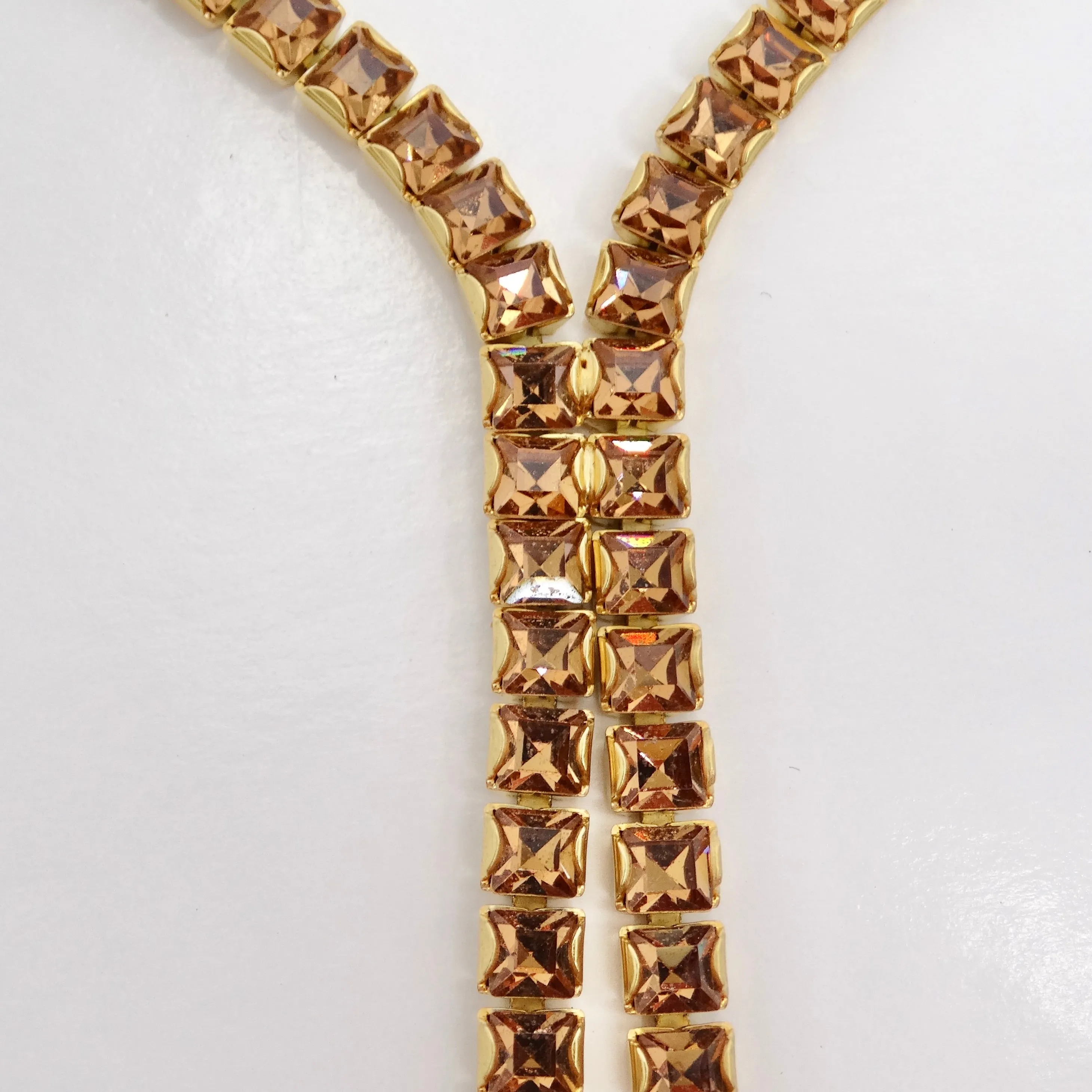 Swarovski 1990s Purple Rhinestone Lariat Choker
