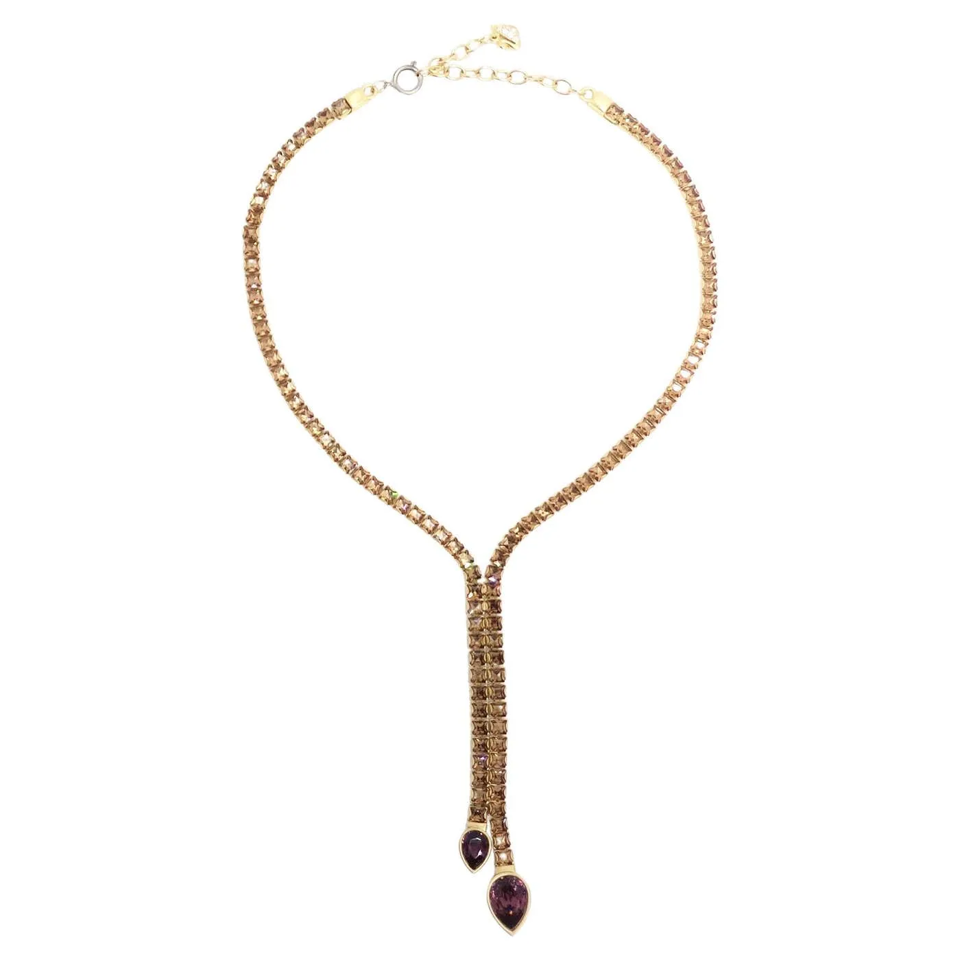 Swarovski 1990s Purple Rhinestone Lariat Choker