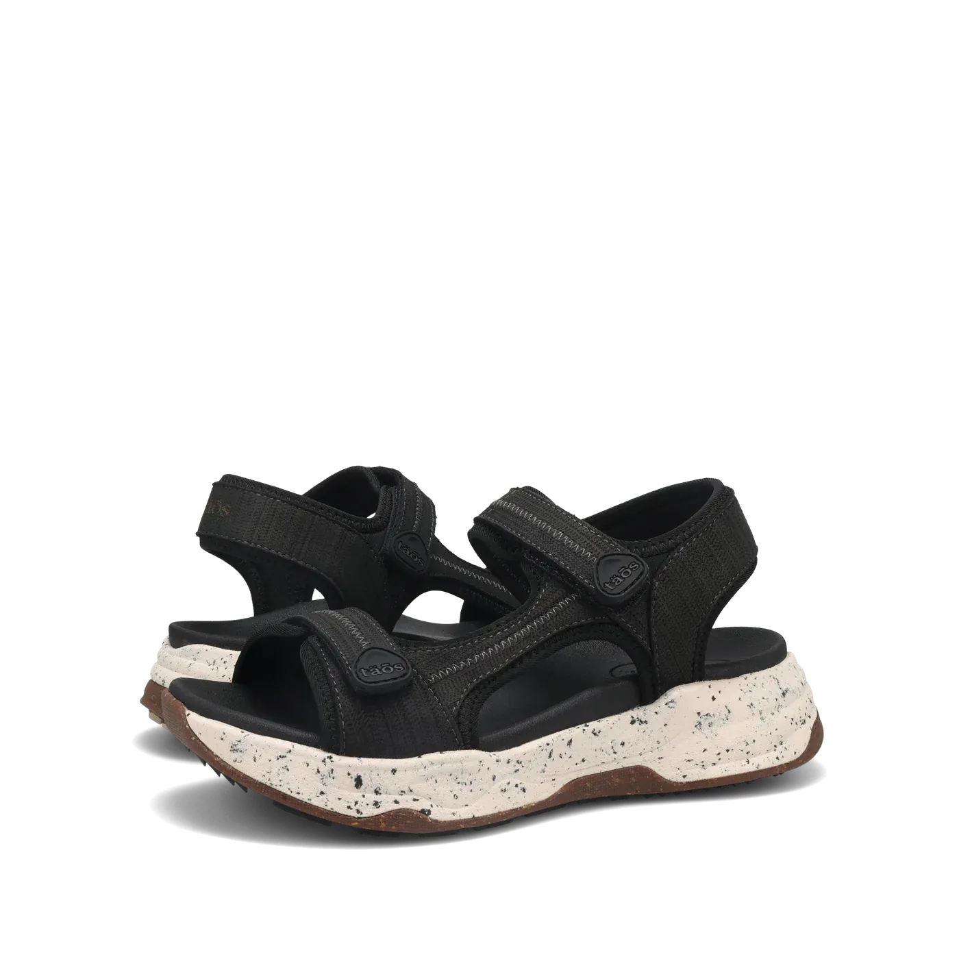 Taos Women's Super Side Strap Sandal - Black Emboss