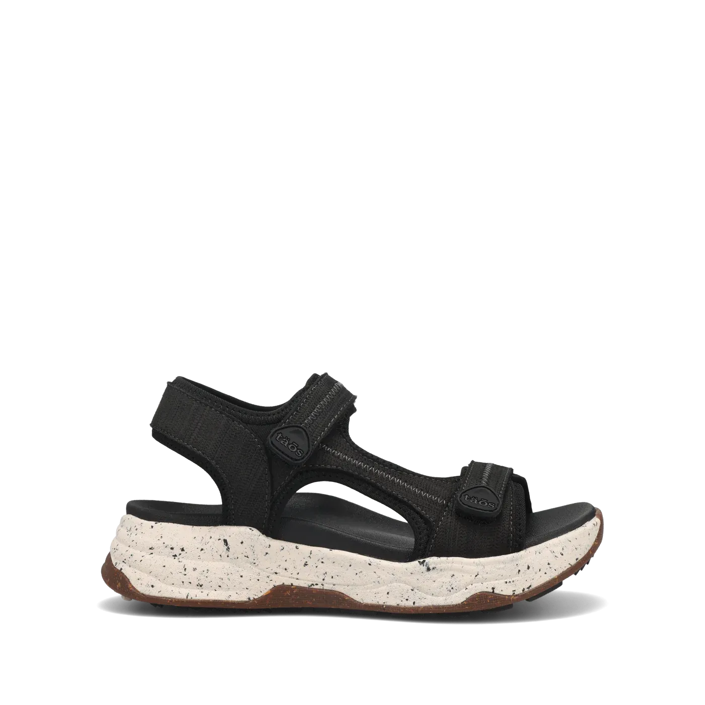 Taos Women's Super Side Strap Sandal - Black Emboss