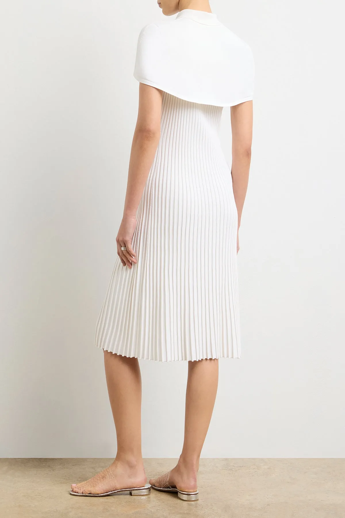 The Joyce Midi Polo Dress in White
