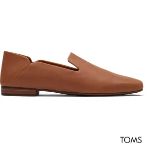 TOMS Women Lara Leather Flat - Brown