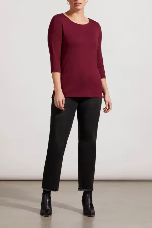 Tribal  Fall/Winter 2023-7161O/2422 -3/4 SLV Top- Red Wine