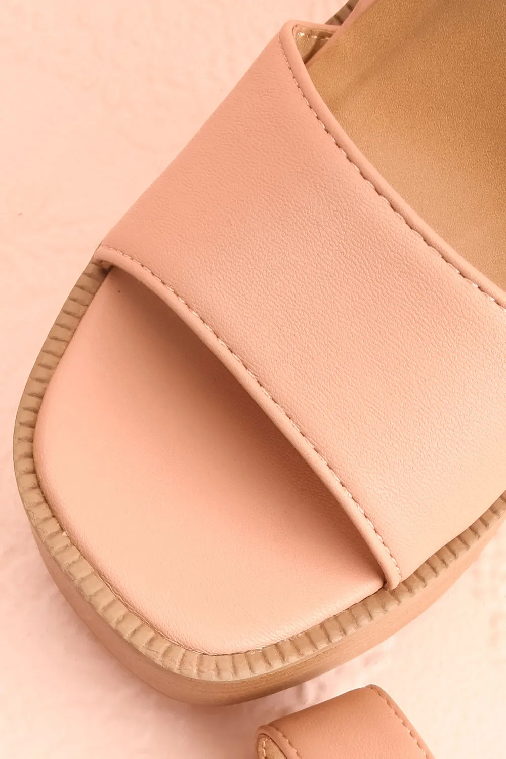 Turbo Beige | Heeled Wooden Platform Sandals