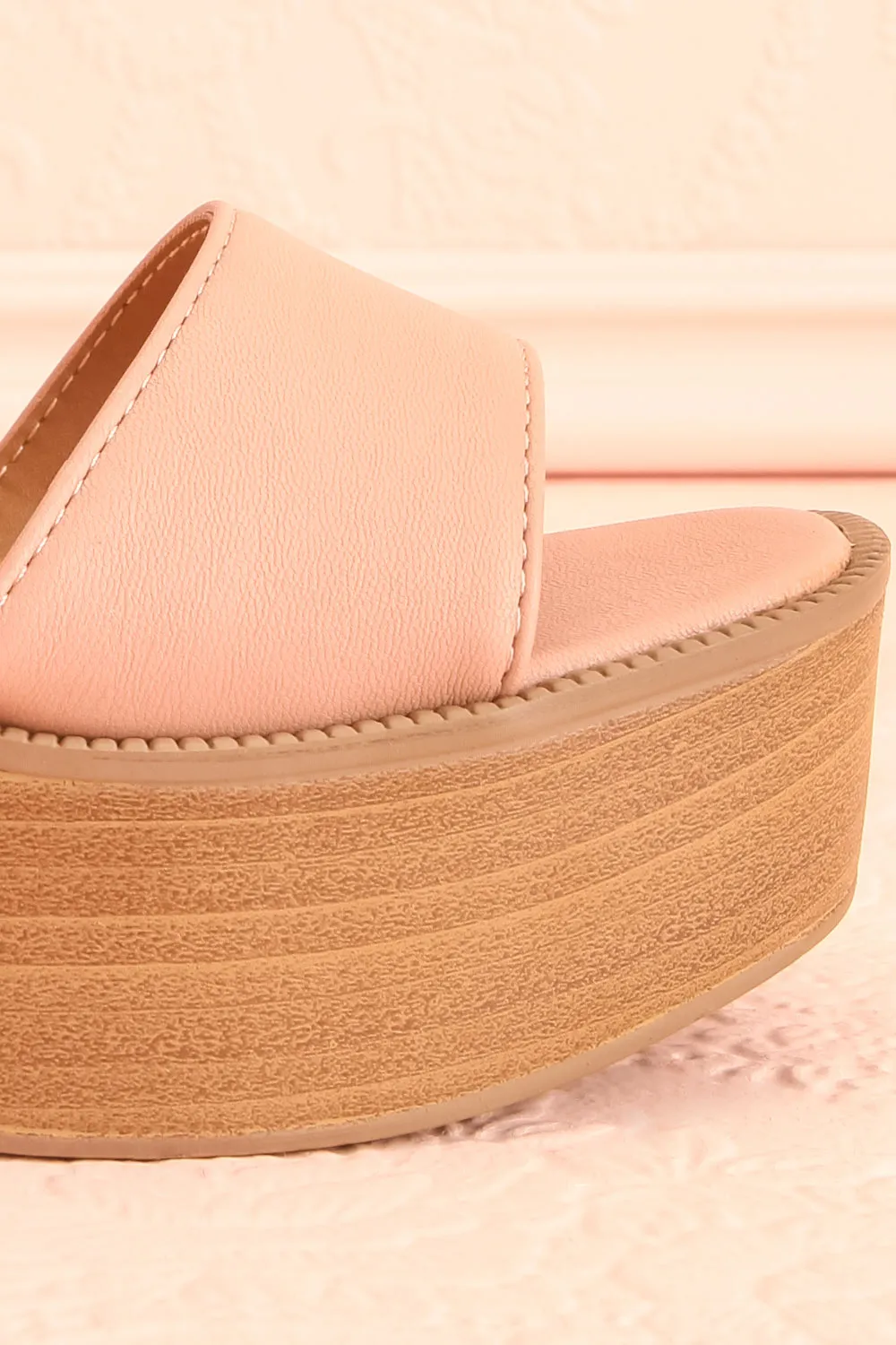 Turbo Beige | Heeled Wooden Platform Sandals
