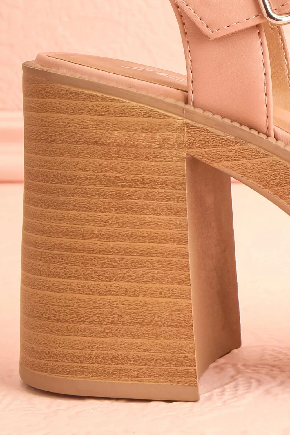 Turbo Beige | Heeled Wooden Platform Sandals