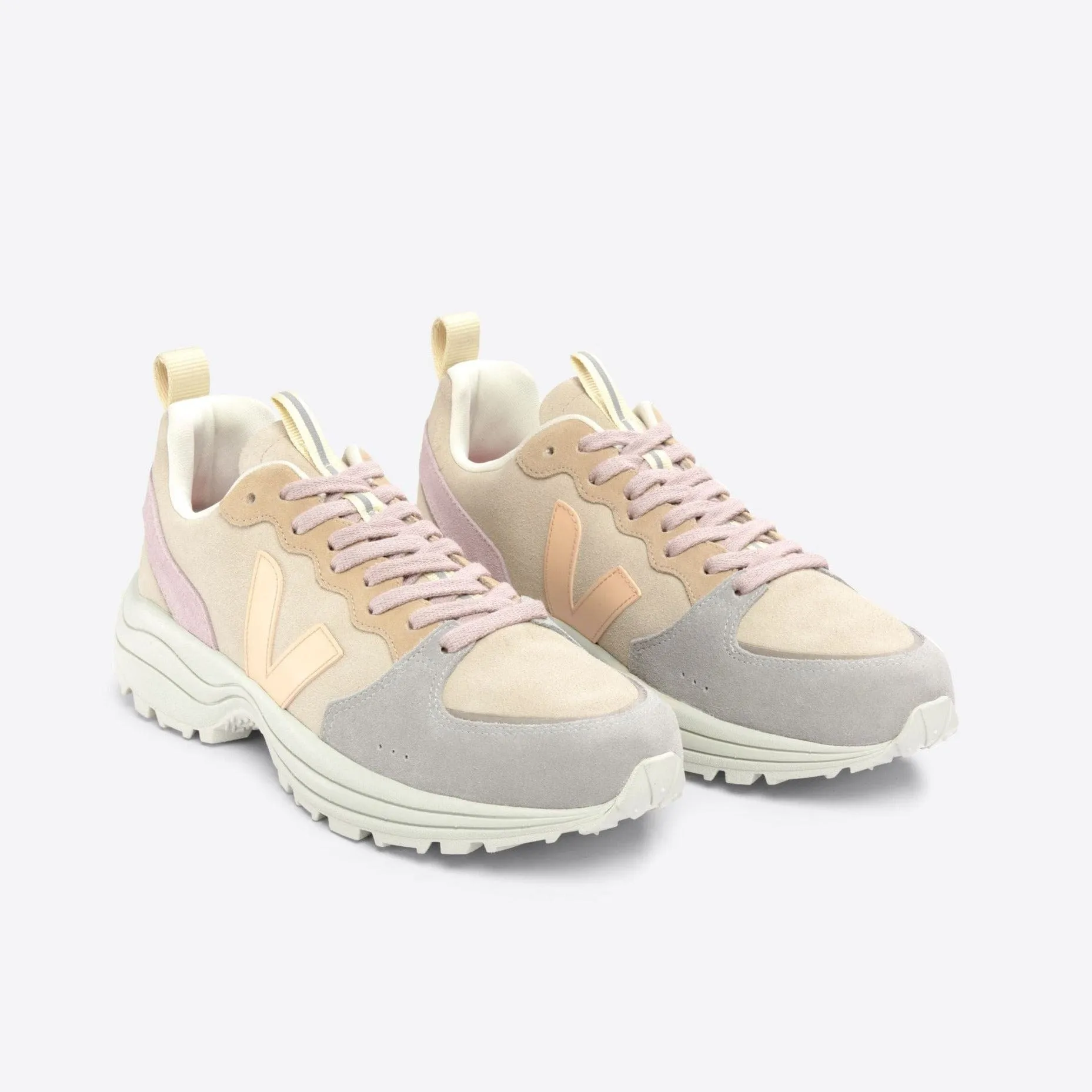 VEJA Venturi Suede Trainers in Almond peach and Multico