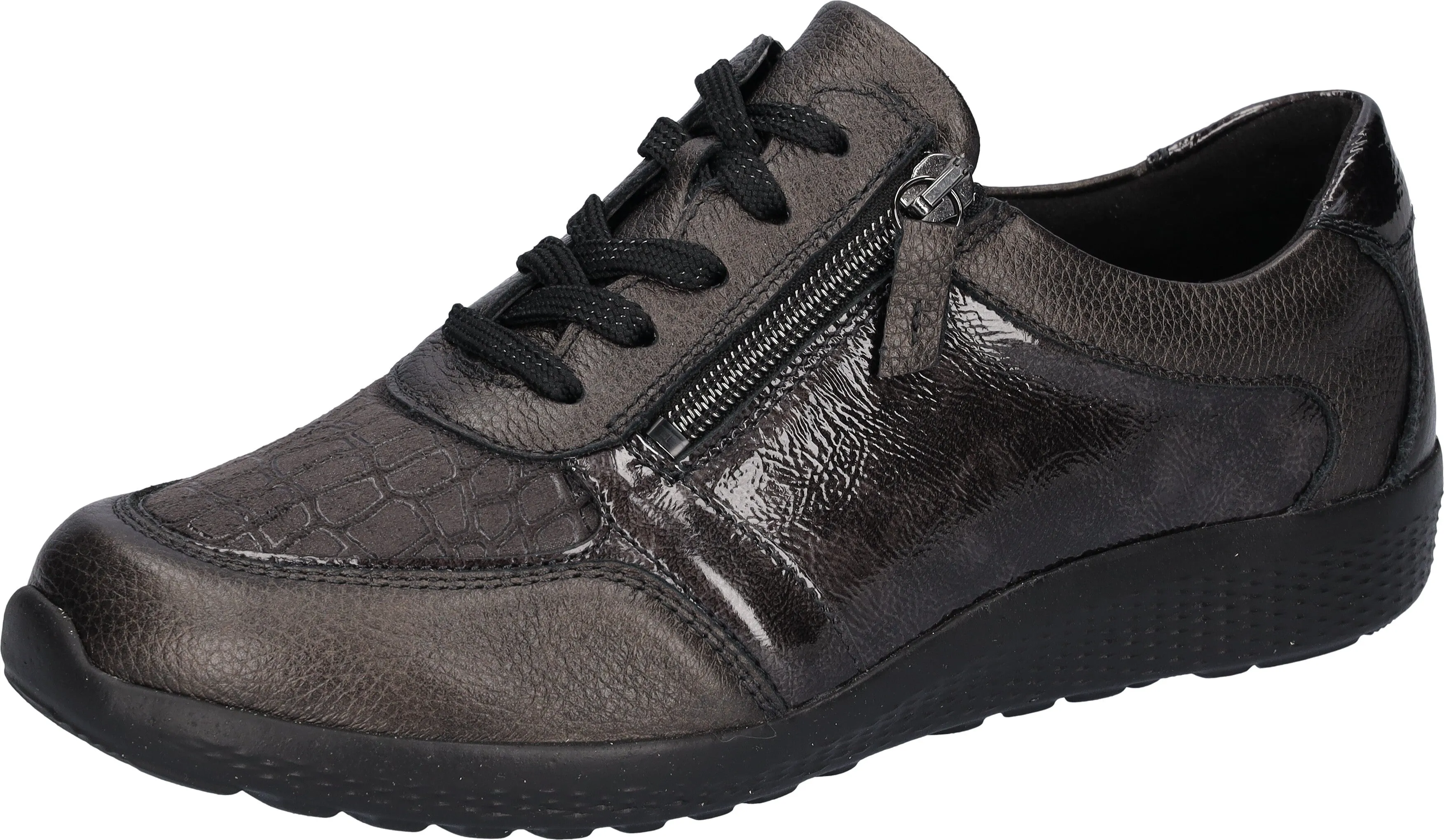 Waldlaufer Wide fitting M Ladies Brown Trainers Leather Stretch M-Ira