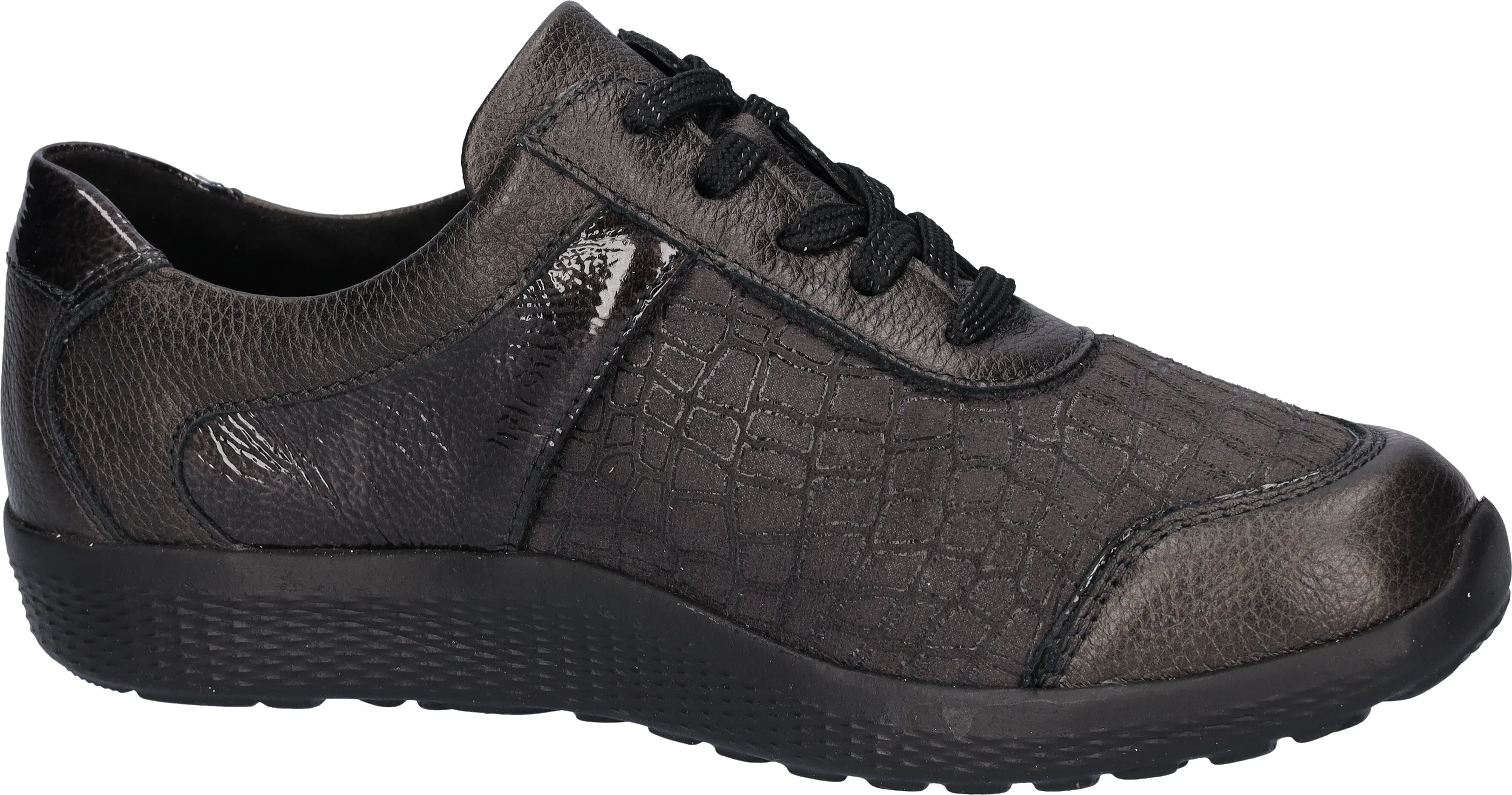 Waldlaufer Wide fitting M Ladies Brown Trainers Leather Stretch M-Ira