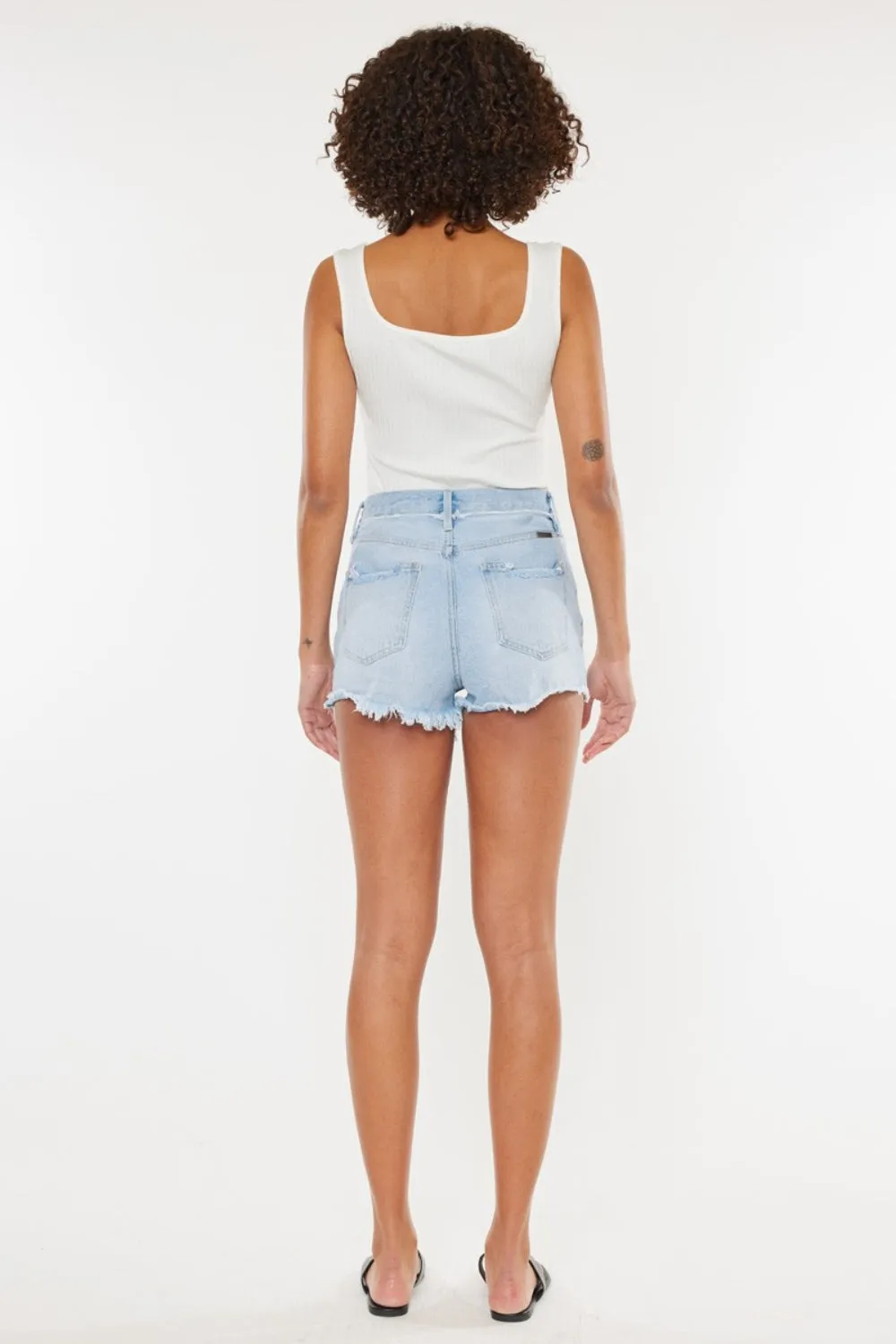 Women's Kancan Distressed Button Fly Denim Shorts