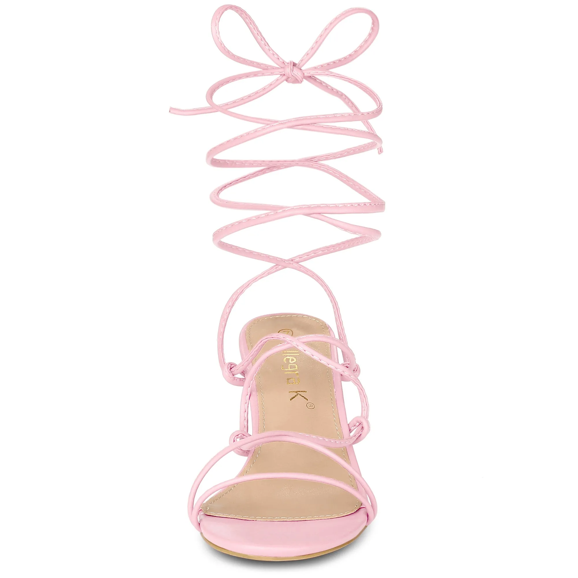 Women's Lace Up Open Toe Strappy Stiletto Heels Sandals