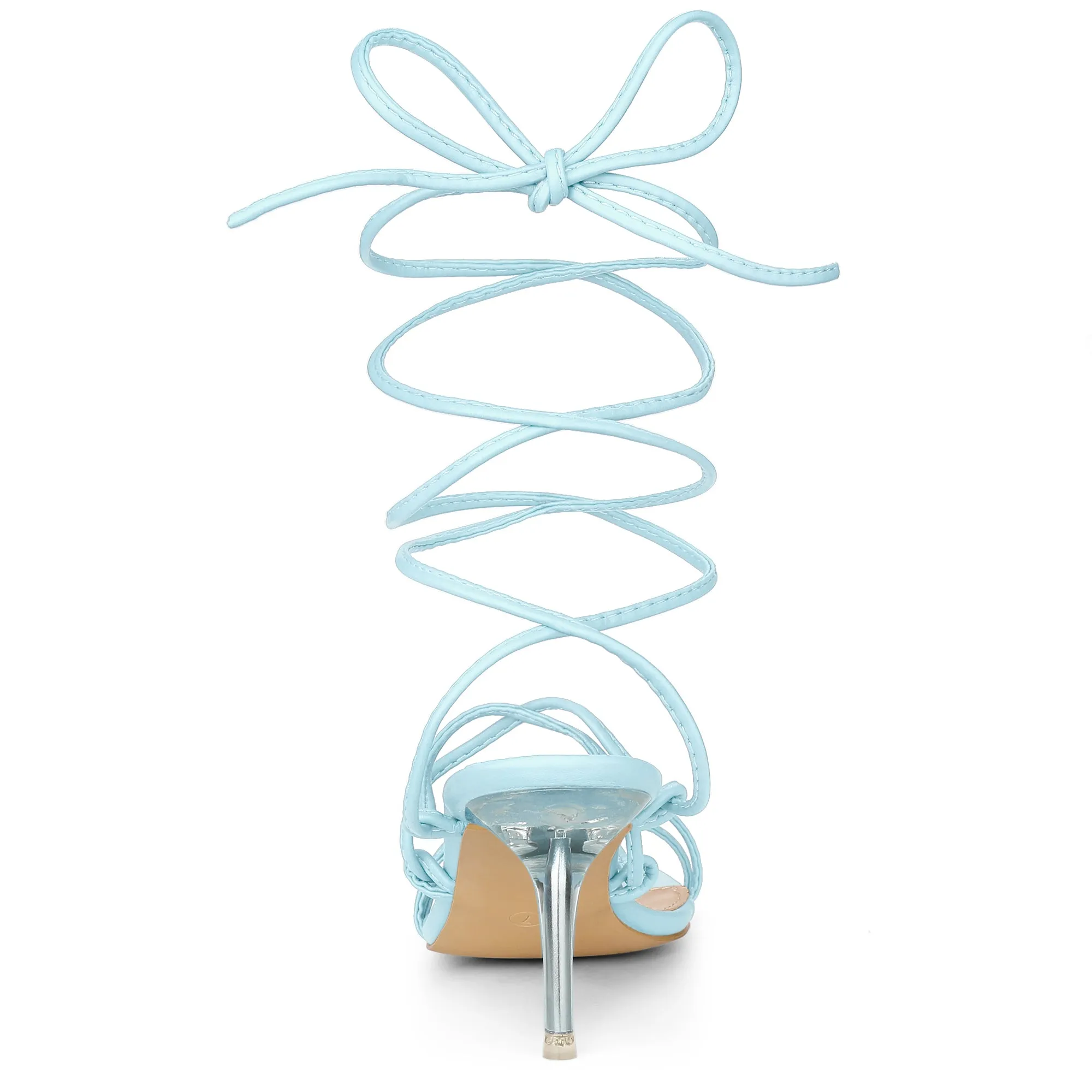 Women's Lace Up Open Toe Strappy Stiletto Heels Sandals