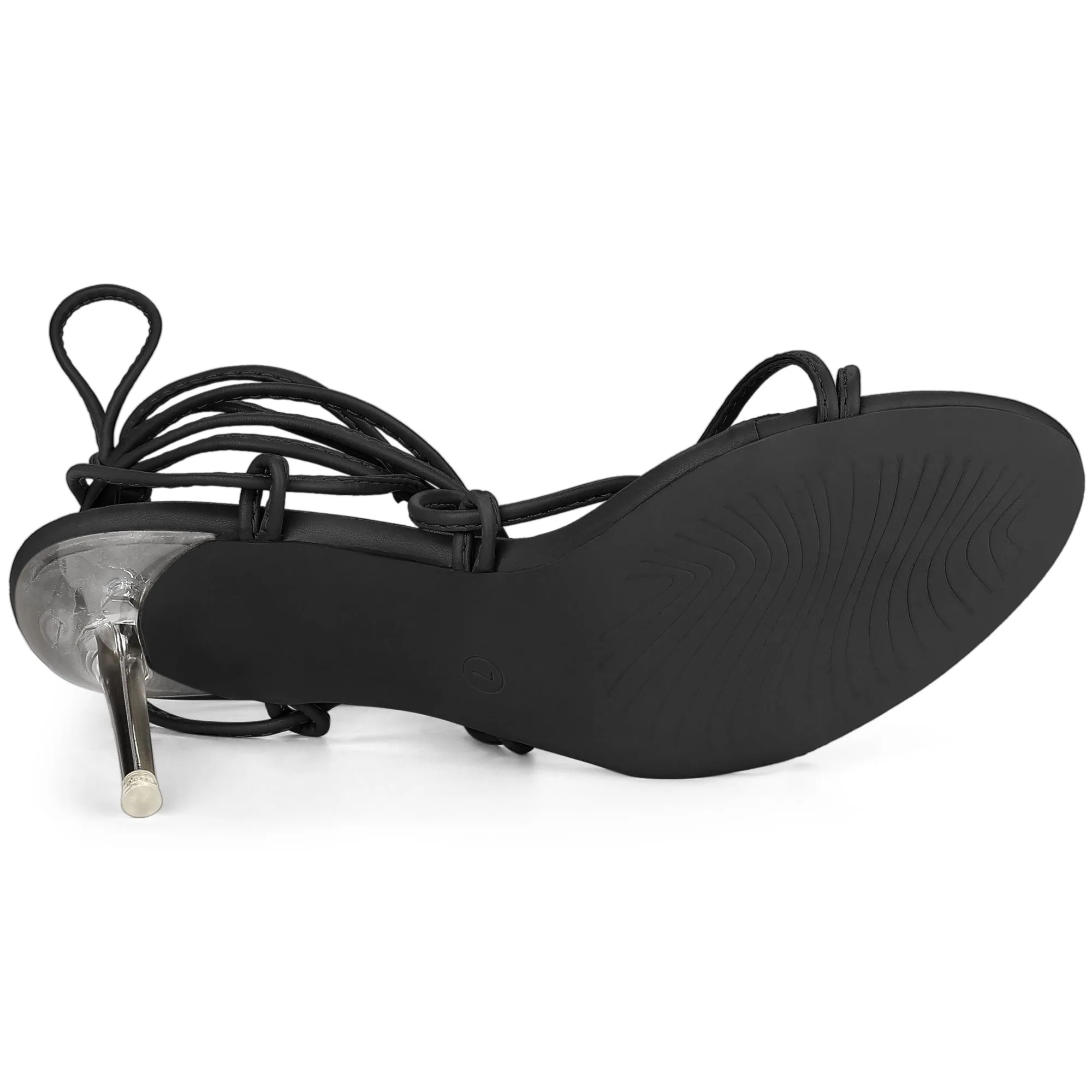 Women's Lace Up Open Toe Strappy Stiletto Heels Sandals