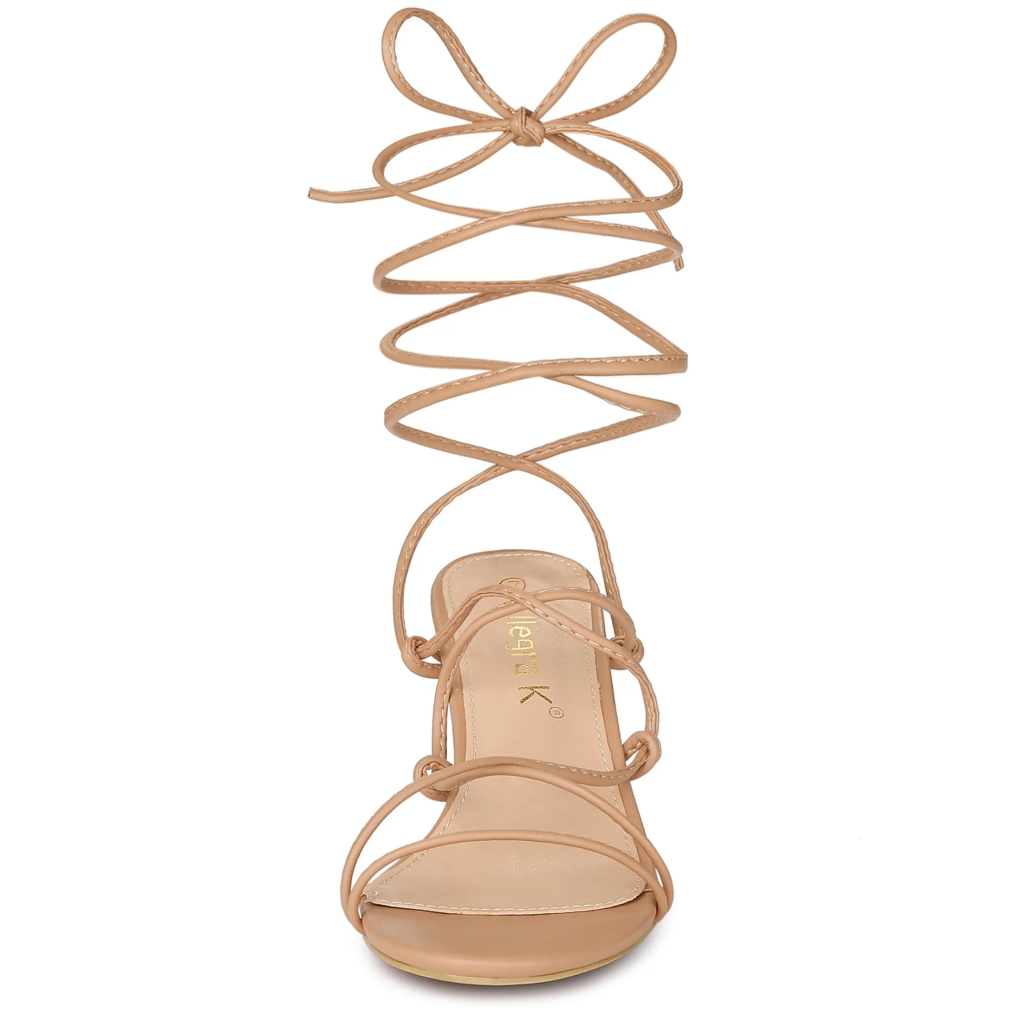 Women's Lace Up Open Toe Strappy Stiletto Heels Sandals