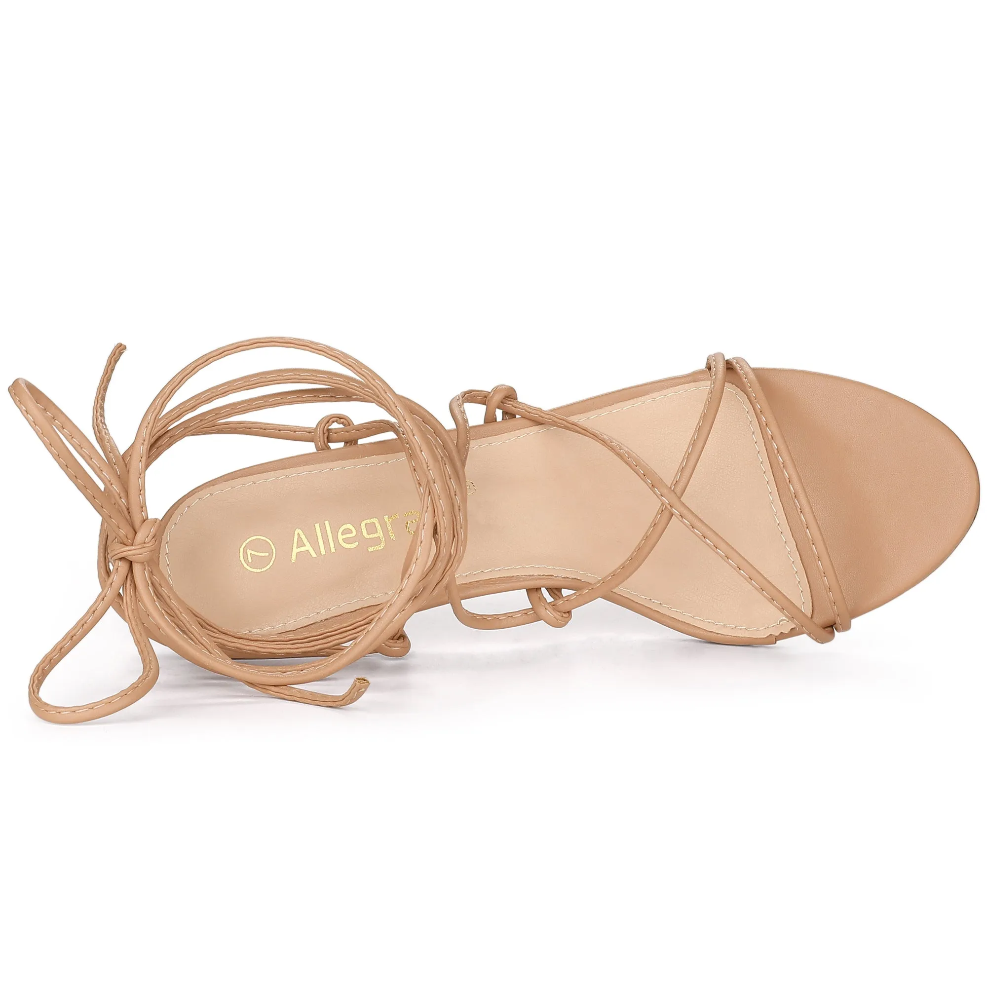 Women's Lace Up Open Toe Strappy Stiletto Heels Sandals
