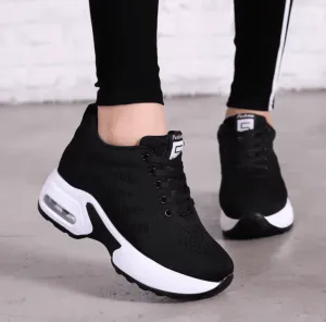 Women’s Platform Mesh Sneakers – Breathable Spring Casual Wedge Basket Shoes for Women, Summer Tennis Trainers