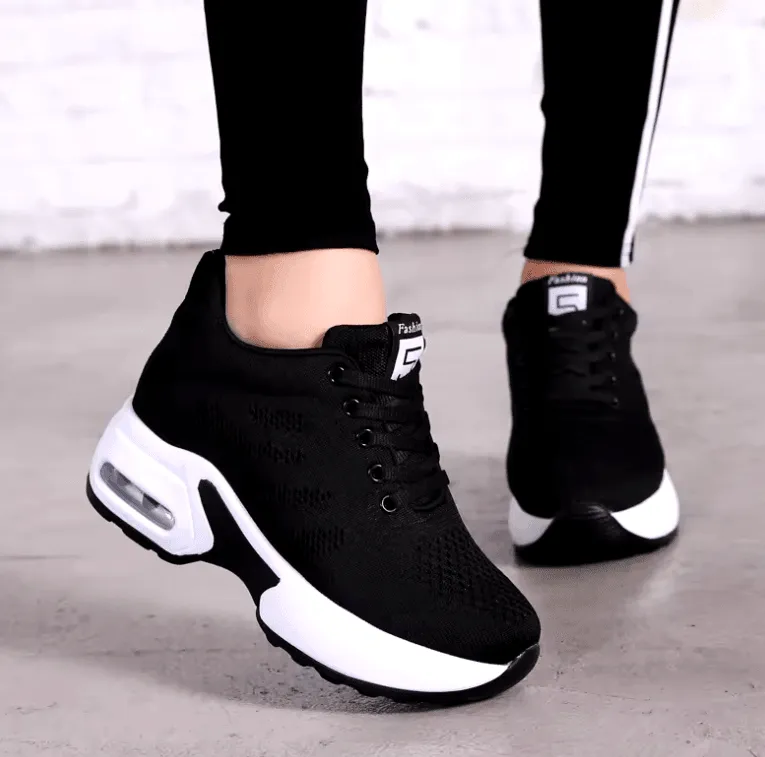 Women’s Platform Mesh Sneakers – Breathable Spring Casual Wedge Basket Shoes for Women, Summer Tennis Trainers