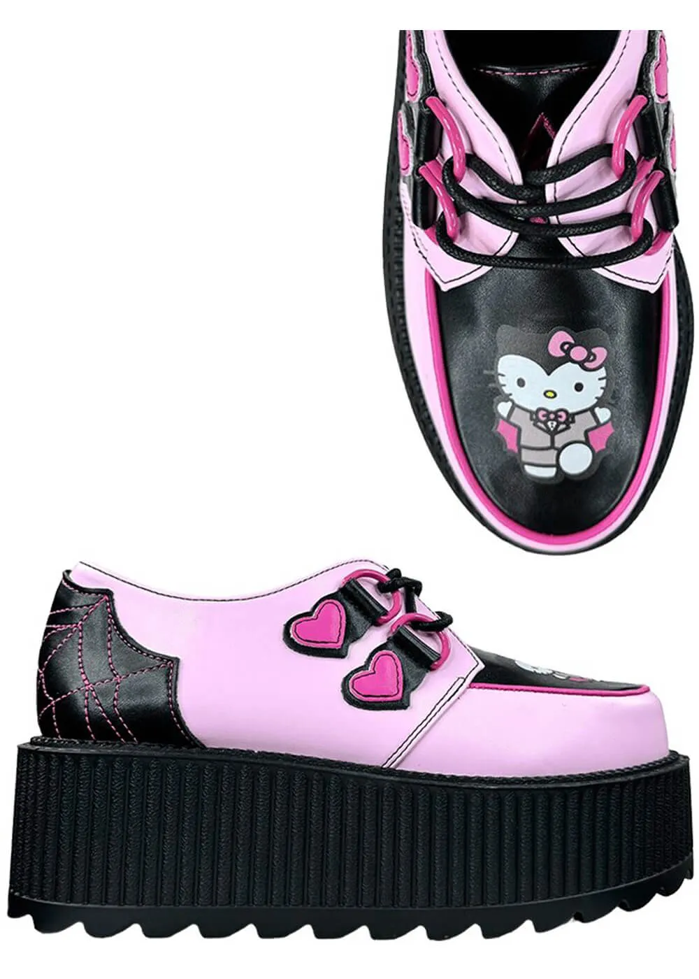 YRU Shoes x Hello Kitty Super Kreep Drac Creepers Pink